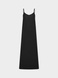 Linen Slip Dress-Black