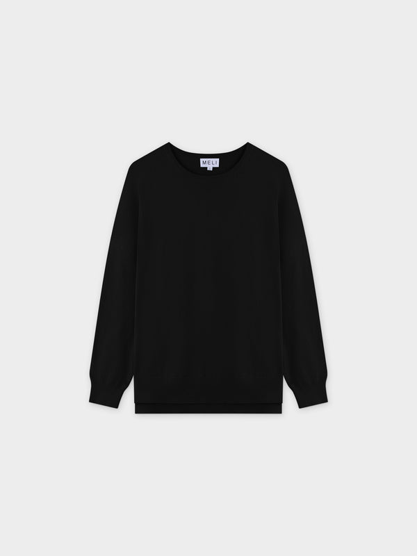Oversized Lightweight Sweater-Black