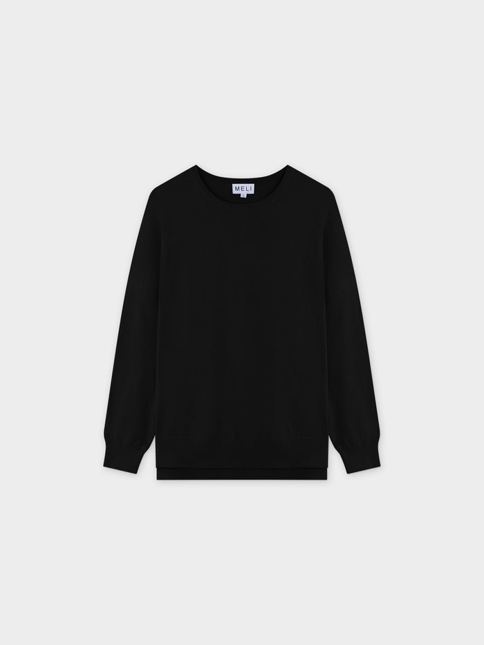 Oversized Lightweight Sweater-Black