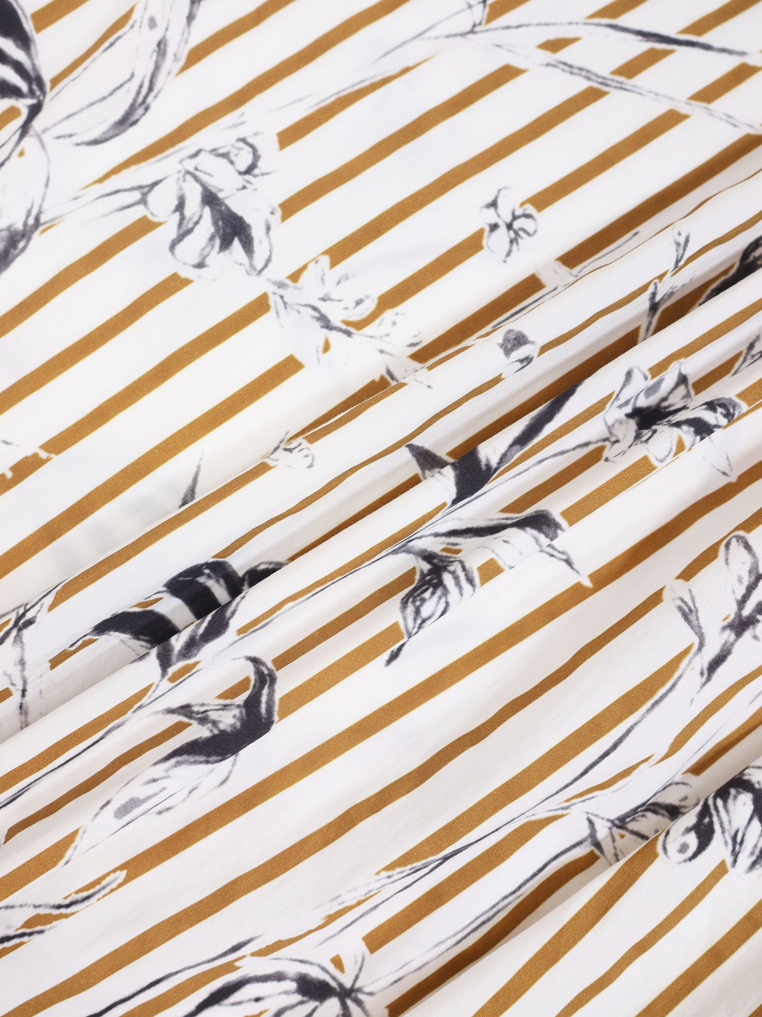 3/4 Sleeve Printed Blouse-Cream/Brown Stripe