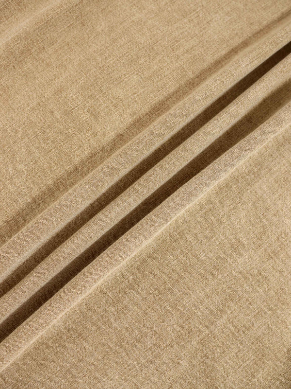 Inverted Yoke Pleat Denim Skirt-Light Tan