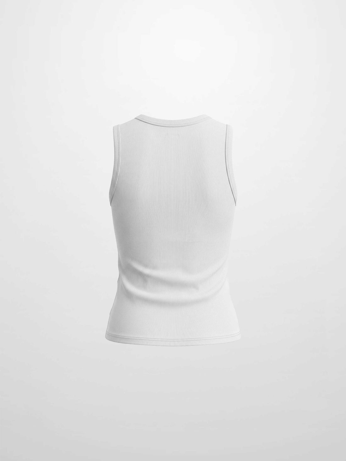 RIBBED CREW SLEEVELESS SHELL-WHITE