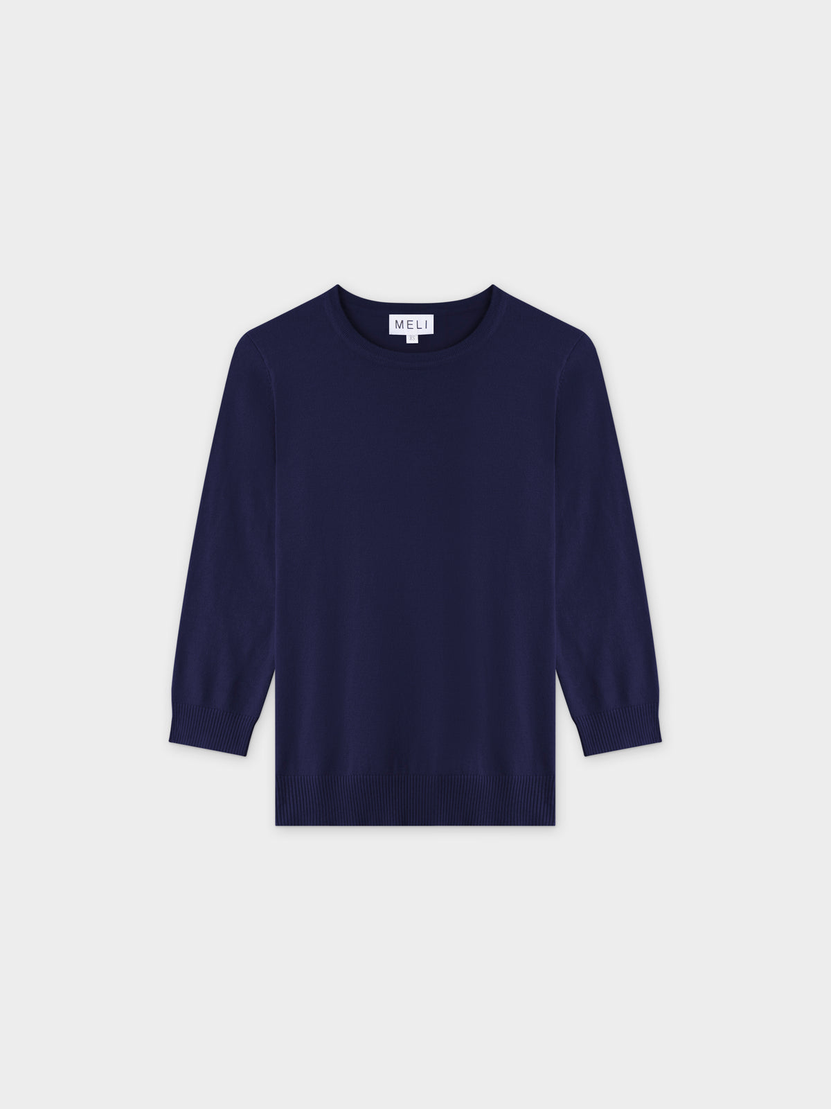 Basic Crew Sweater 3Q-Dark Navy