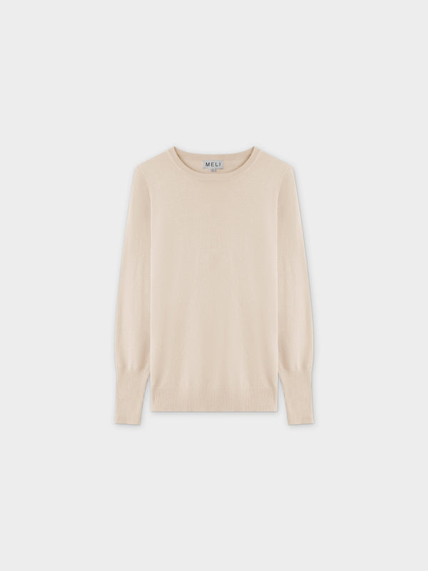 Basic Crew Sweater LS-Ivory