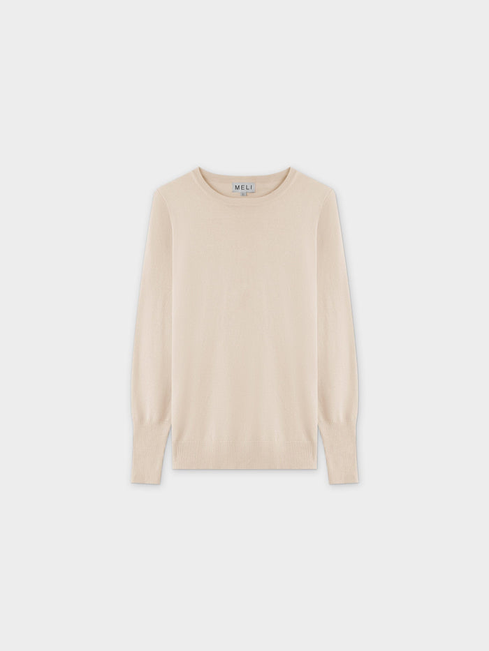 Basic Crew Sweater LS-Ivory