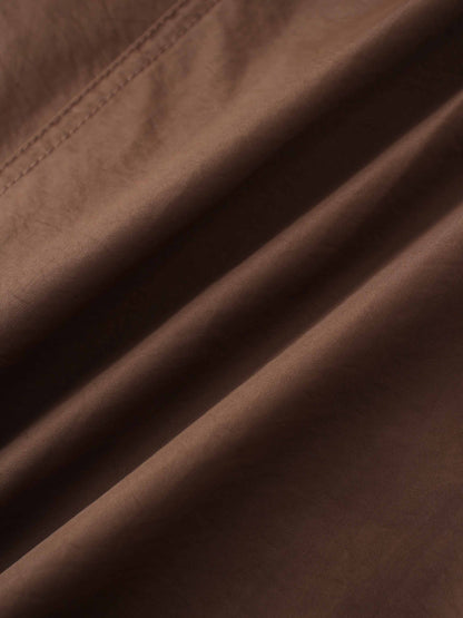 Taffeta Yoke Skirt-Brown