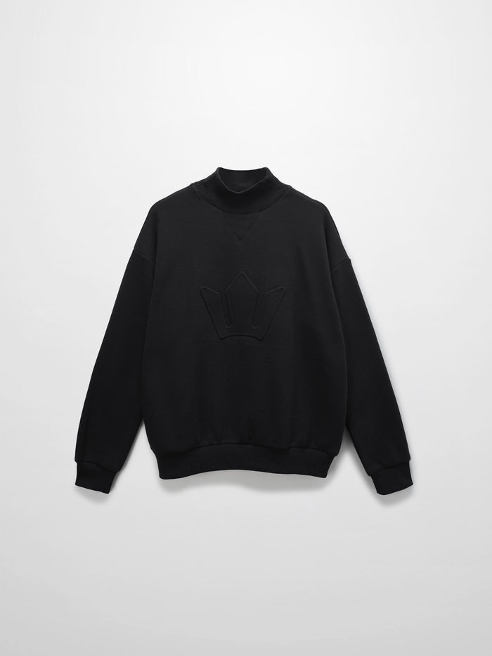 Embossed Crown Sweatshirt-Black