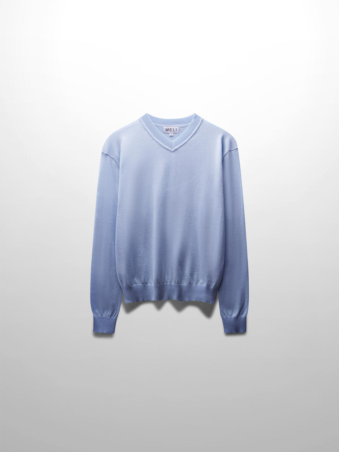 High V Lightweight Sweater-LT Blue