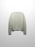 Crochet Knit Button Down Cardigan-White