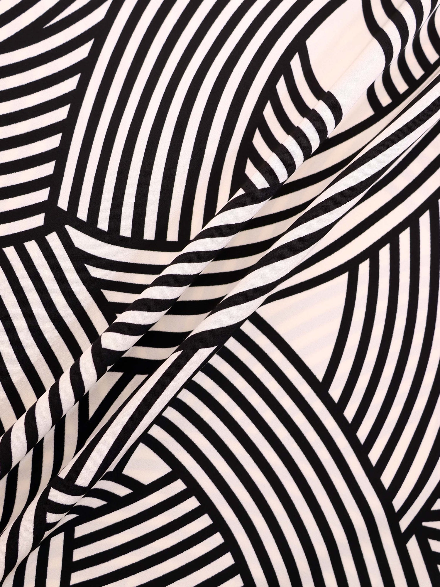 Button Down Print Blouse-Geometric Lines