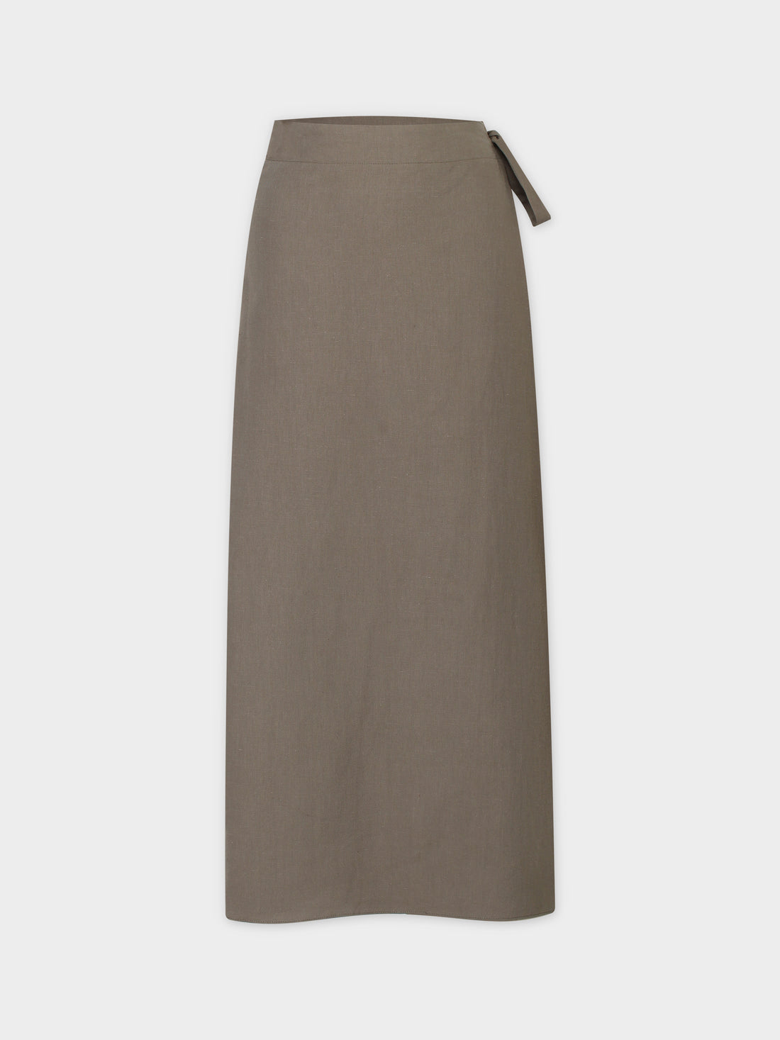 Linen Wrap Skirt-Olive