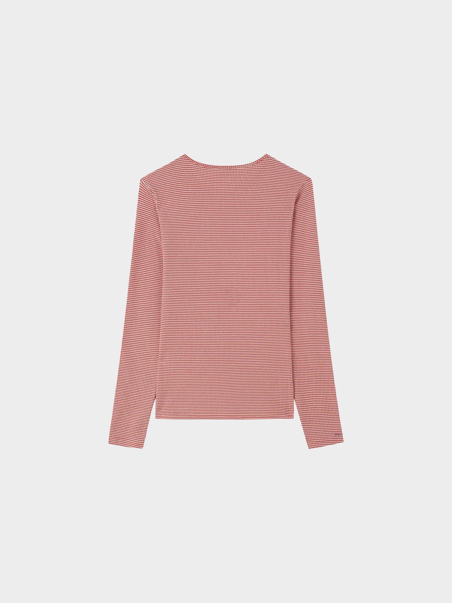 Waffle Striped Crew Tee-Cream/Berry/Lilac