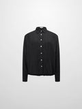 Dolman Sleeve Cupro Blouse-Black