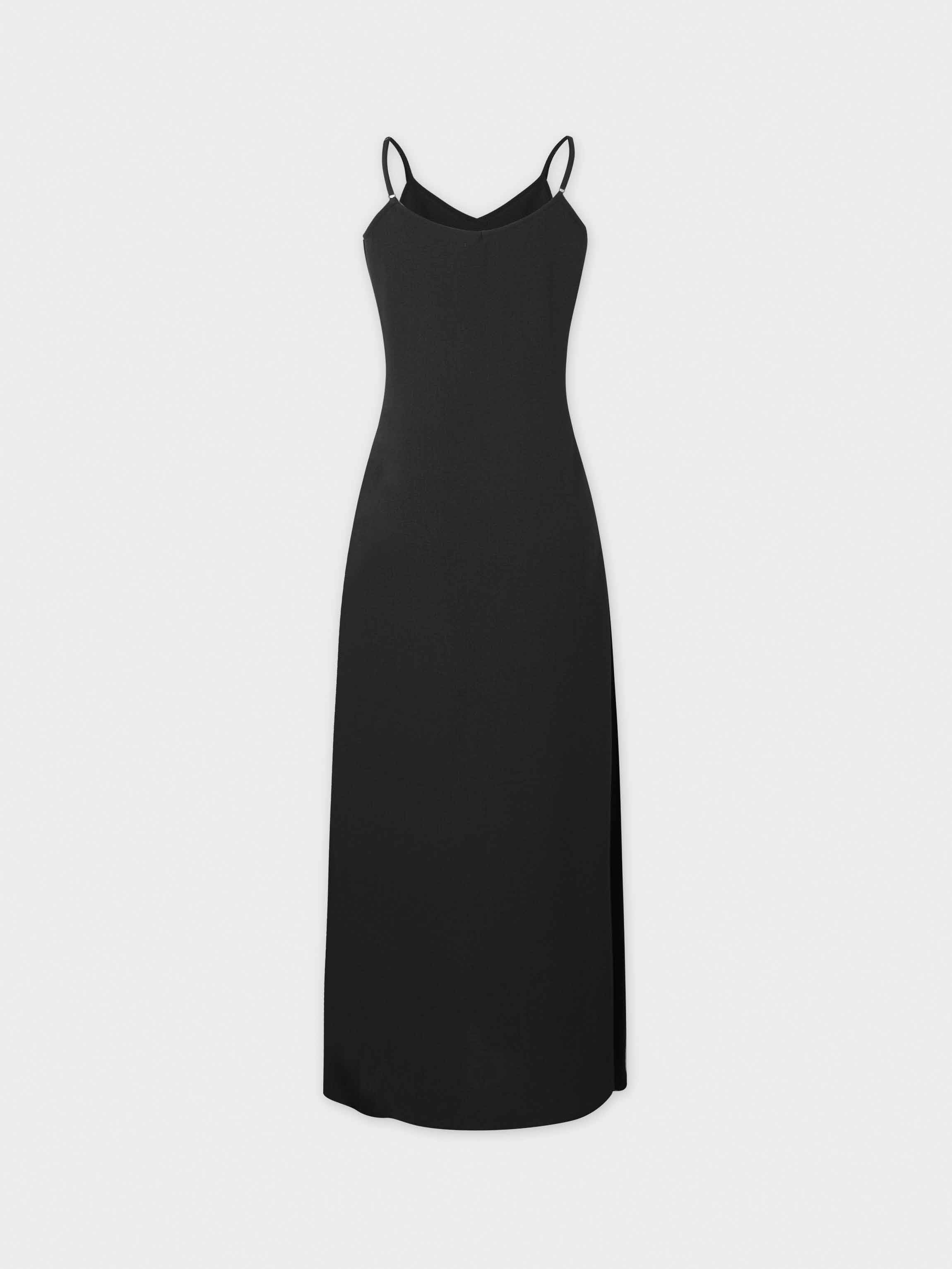 Textured Slip Dress-Black