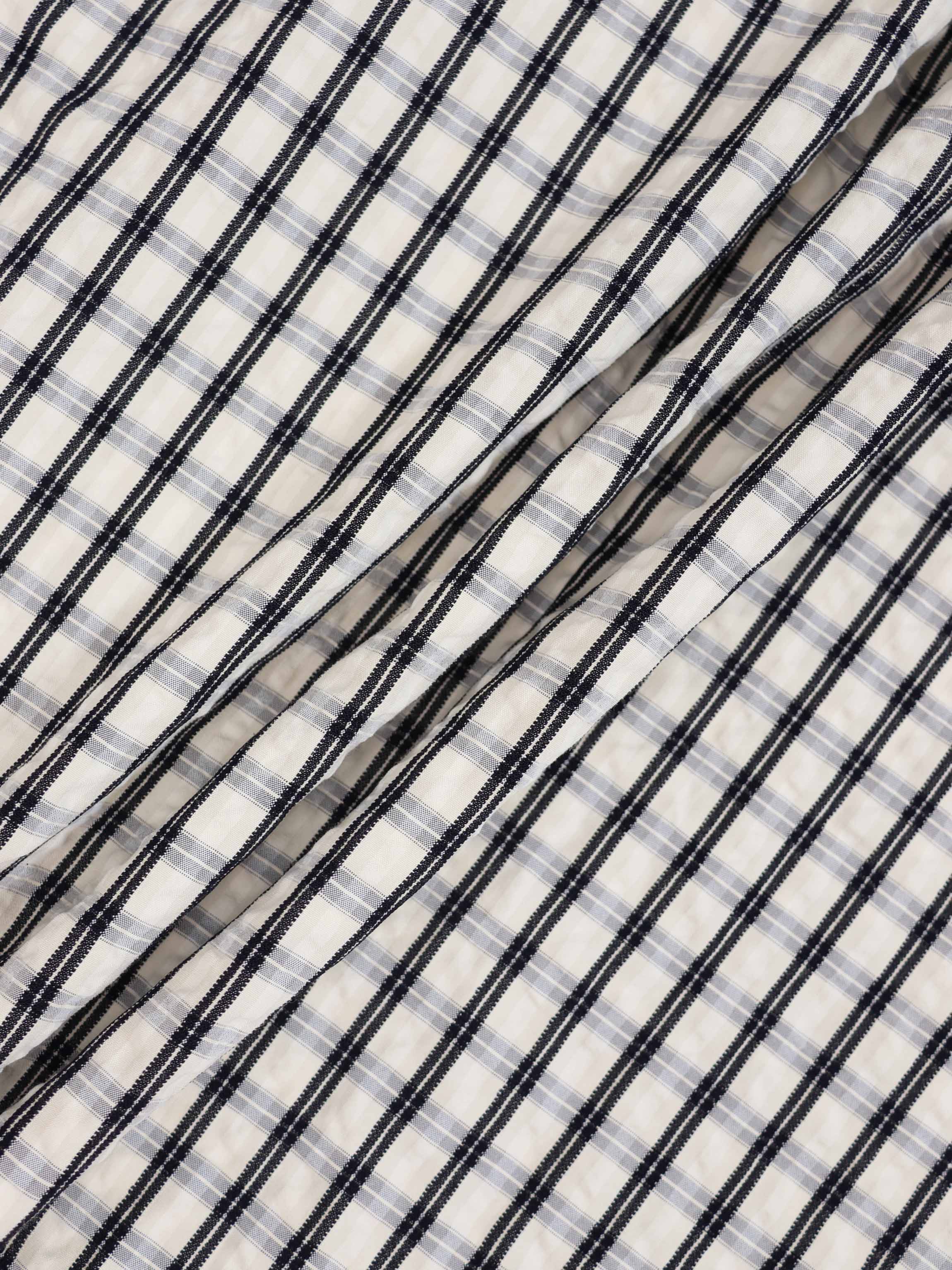 Plaid Peplum Dress-Black and White