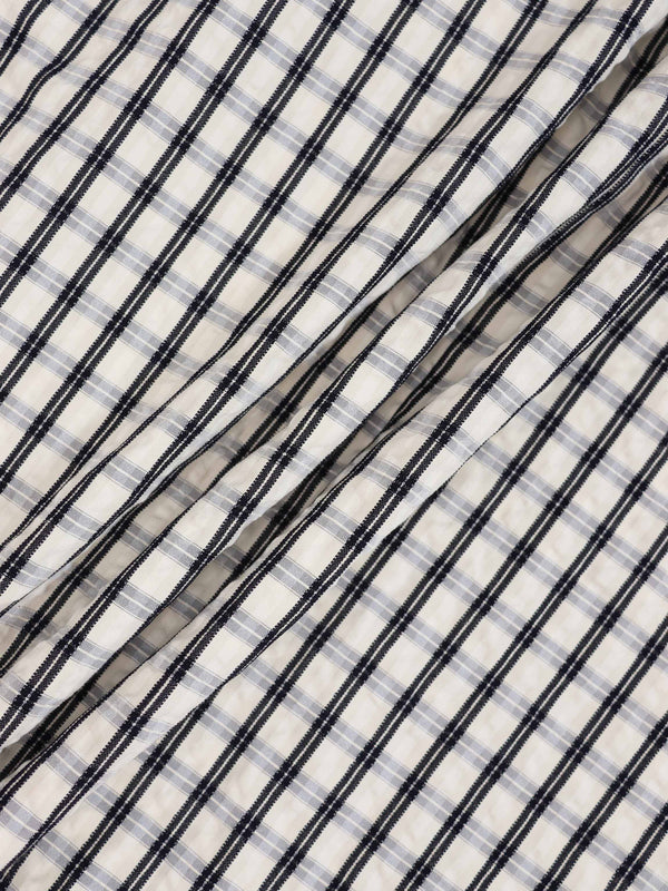 Plaid Peplum Dress-Black and White