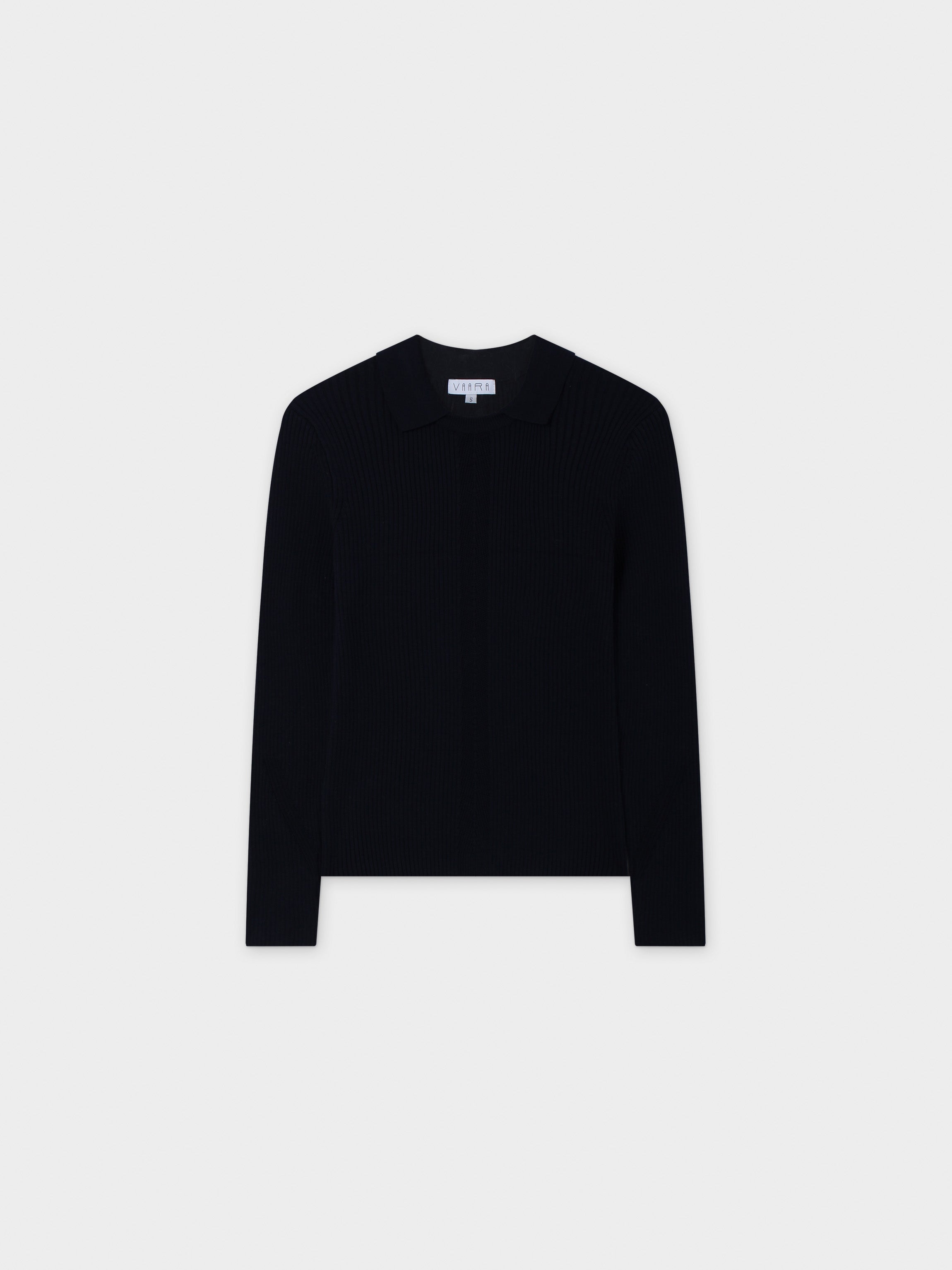 Center Design Sweater-Navy