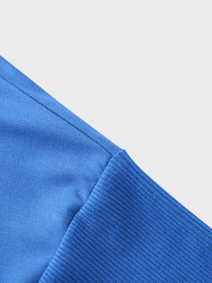 RIBBED BOTTOM T-SHIRT-COBALT BLUE