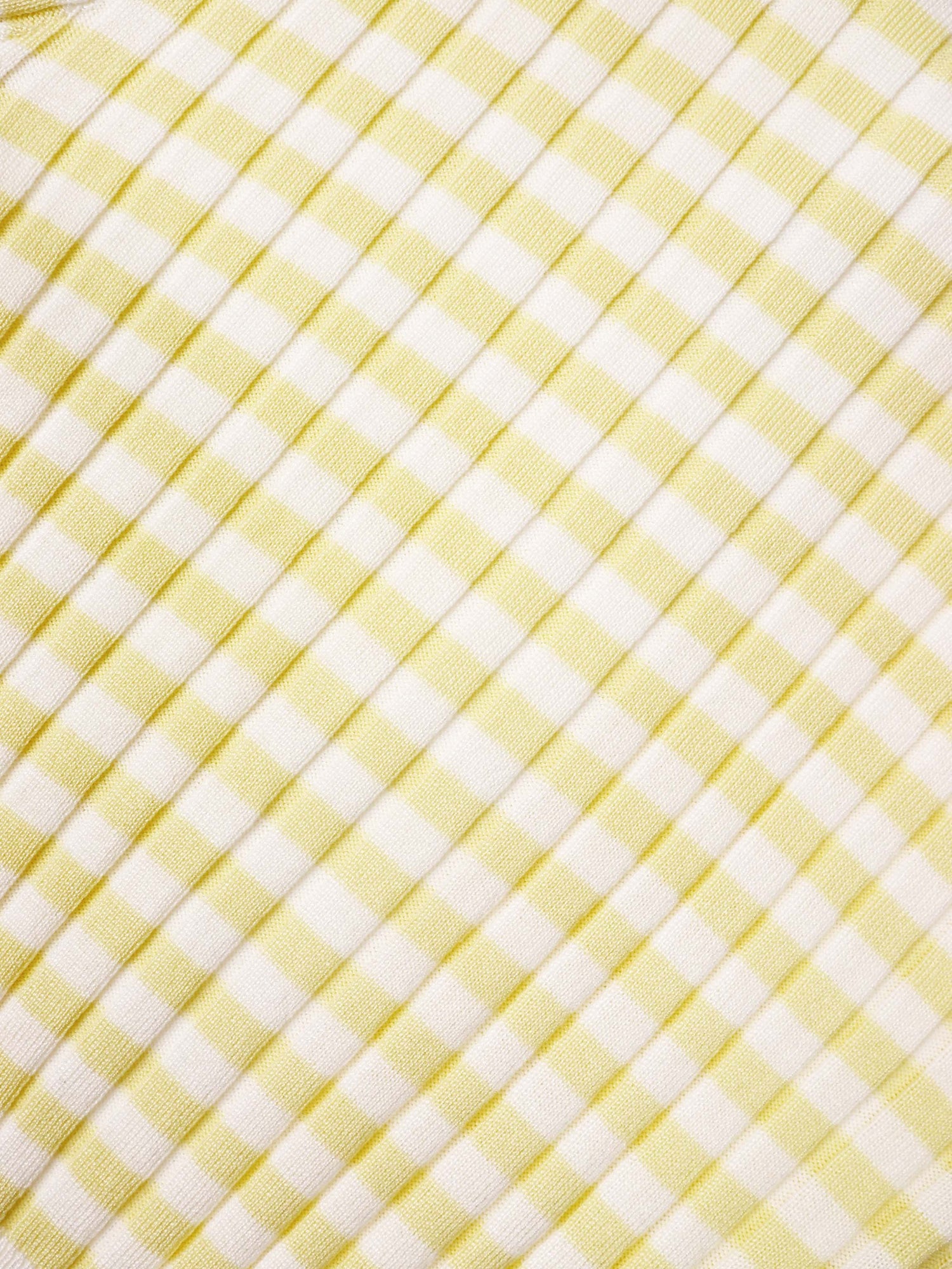 Striped Scalloped Edge Cardigan-Yellow/White