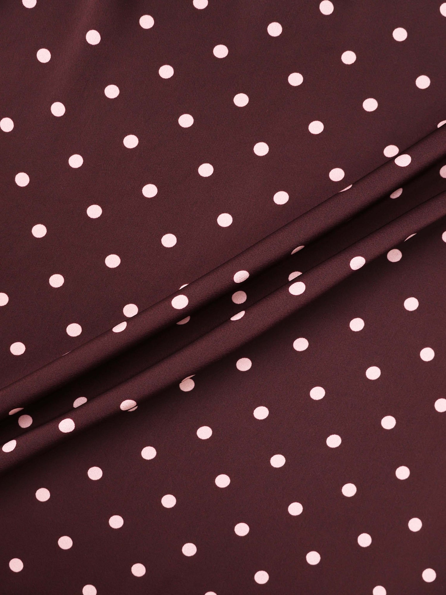 Faux Wrap Polka Dot Skirt - Burgundy/Pink