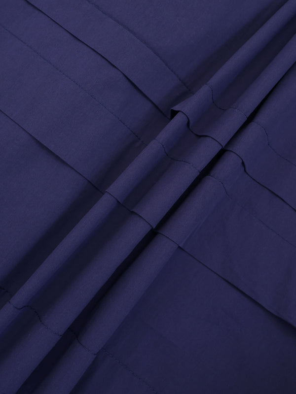 Pintuck Pleat Dress-Navy
