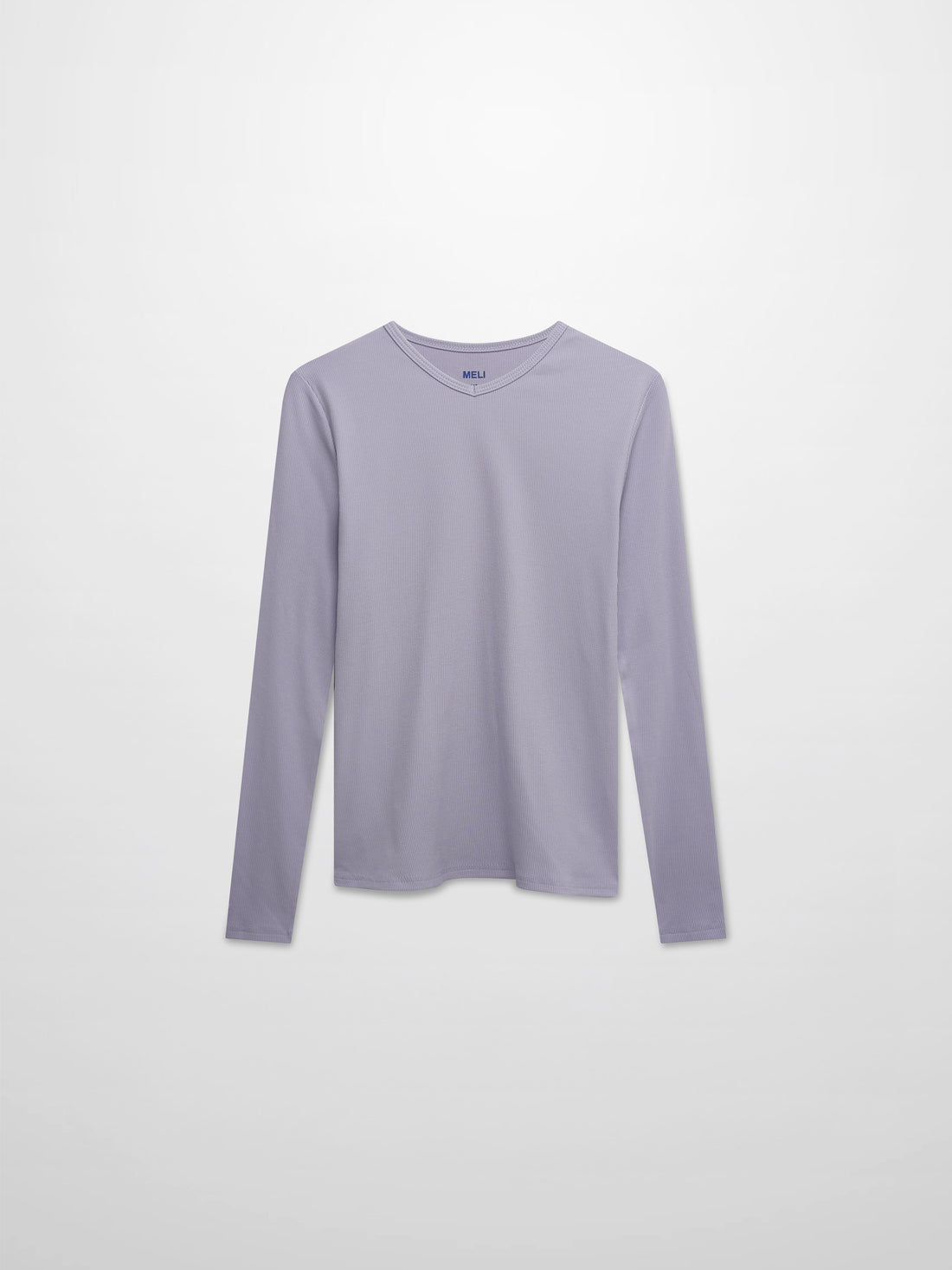 Soft Ribbed High V Tee-Lilac