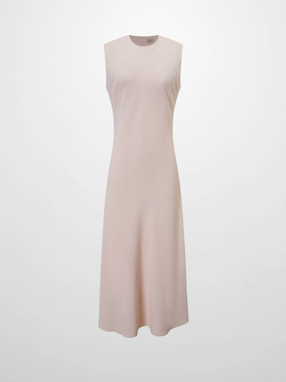 Crepe Slip Dress-Pink