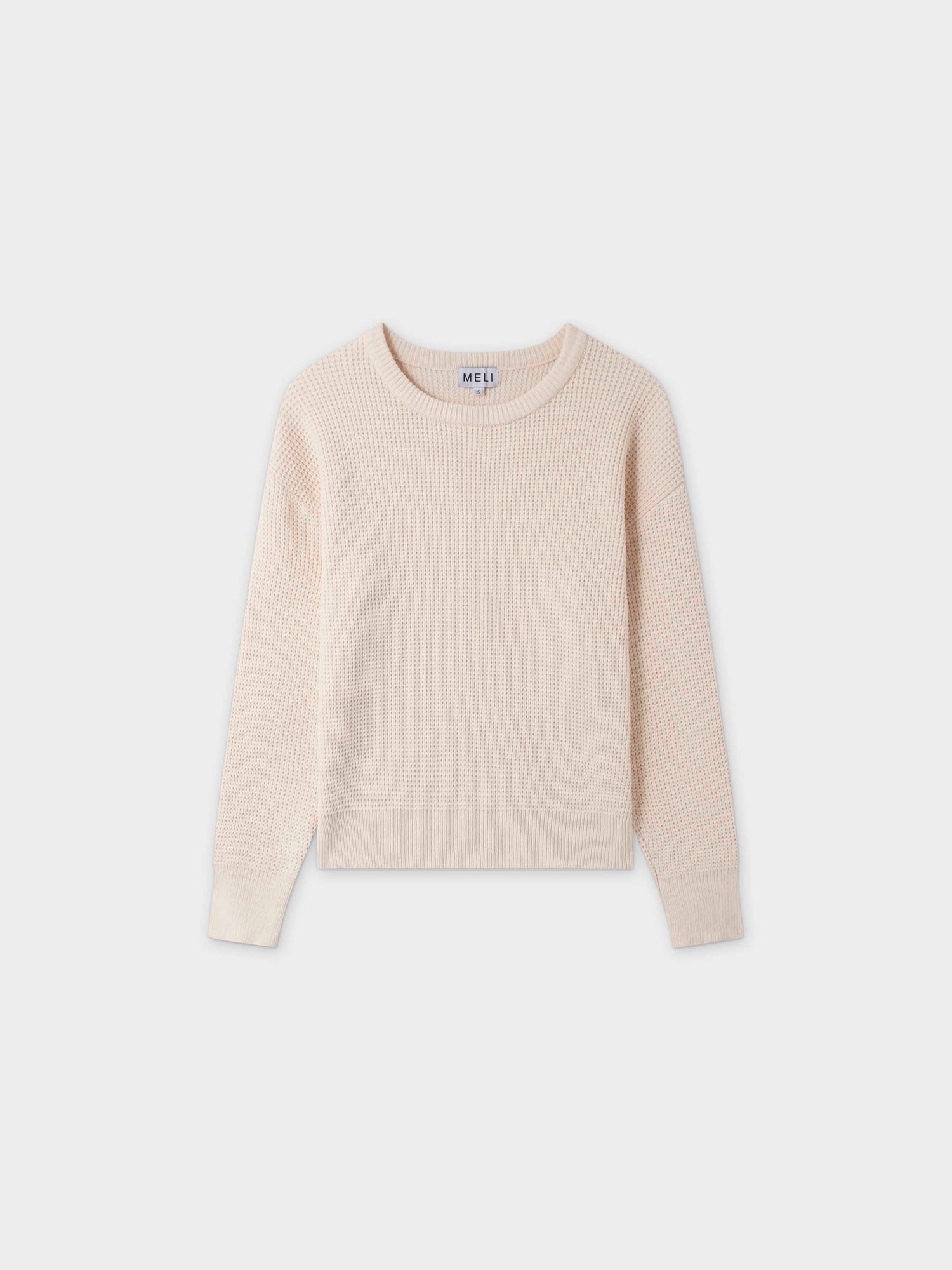 Chenille Waffle Sweater-Cream