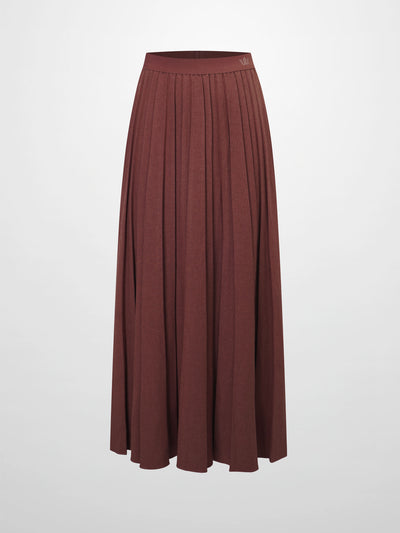 Marni Pleated Skirt 37"-Burnt Berry