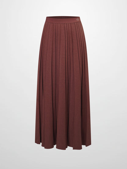 Marni Pleated Skirt 37"-Burnt Berry