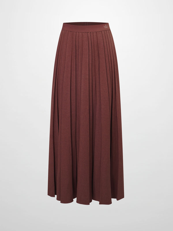 Marni Pleated Skirt 37"-Burnt Berry