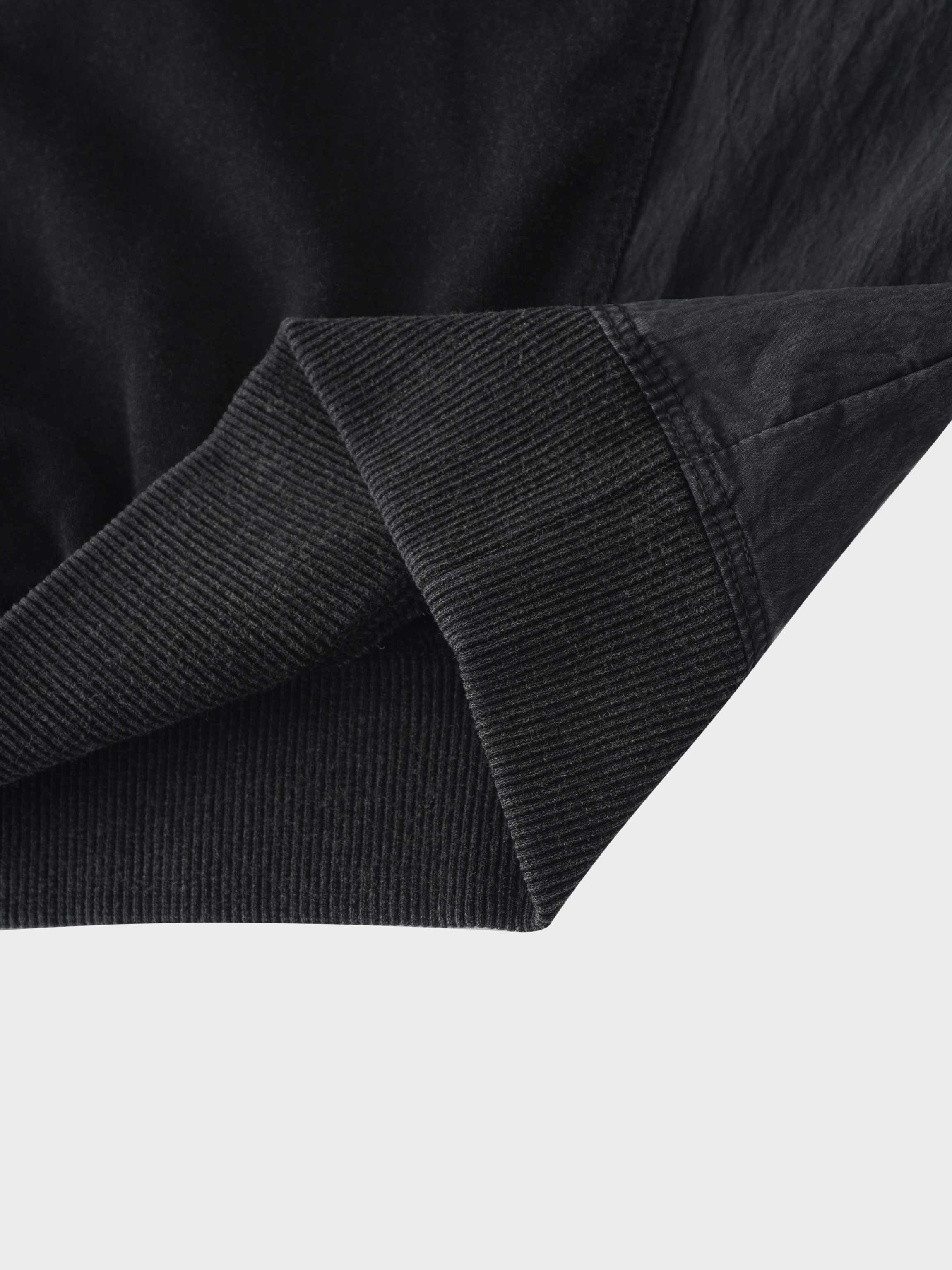 Washed Dolman Bomber Tee-Black