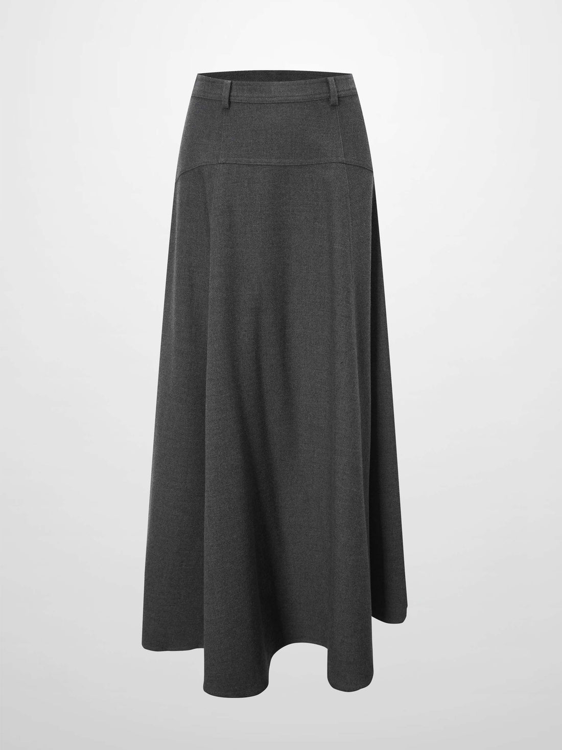 Wool Blend Yoke Skirt 37&quot;-Grey