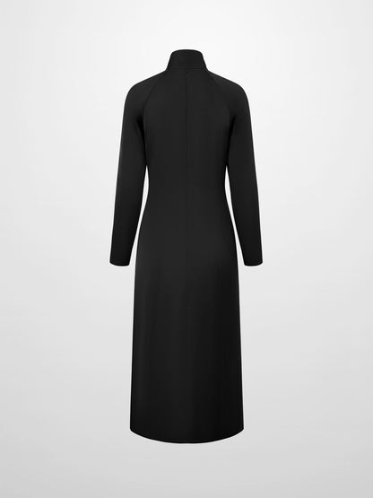 Center Ruffle Dress - Black