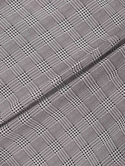 Houndstooth Pleat bottom Skirt-Black/White