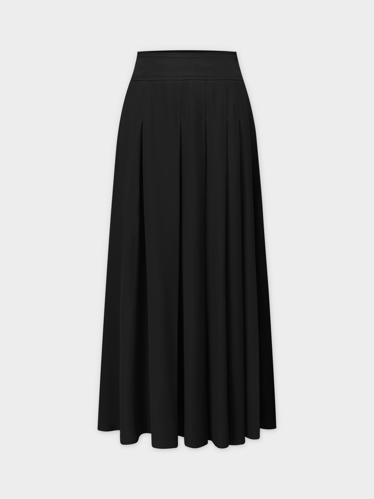 Yolk Pleated Skirt 37"-Black