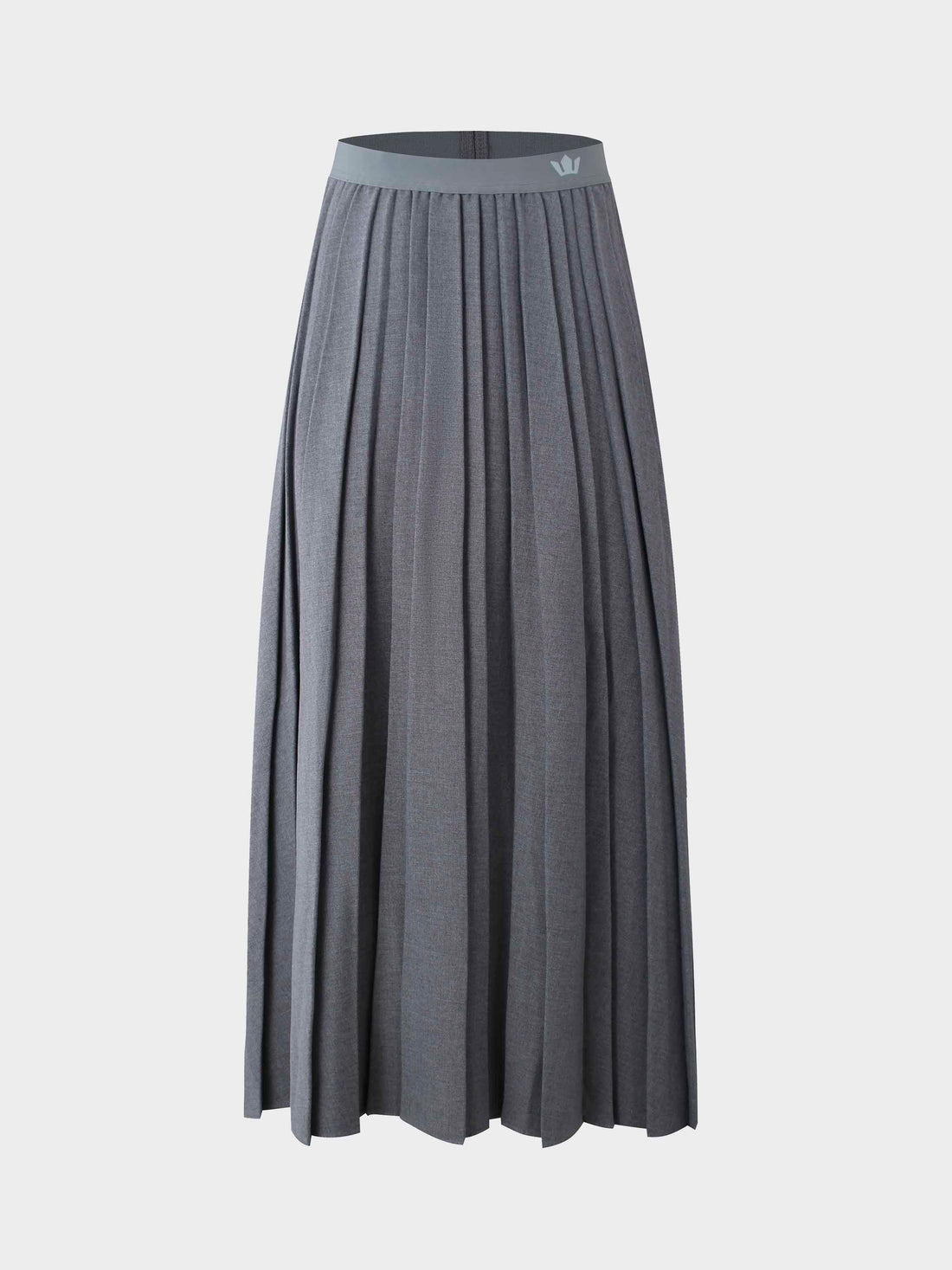 Merino Pleated Skirt-Grey