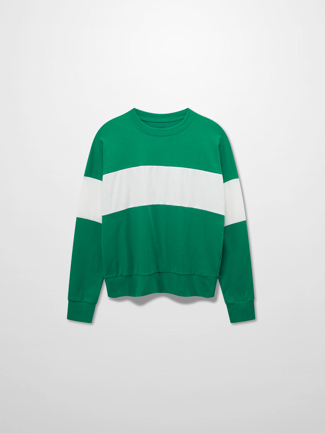 Wide Stripe Bomber Tee-Kelley Green/White