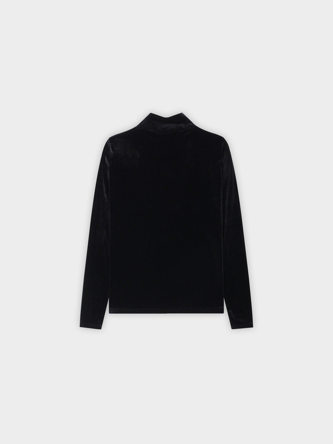 Velour Mock Neck Turtleneck-Black