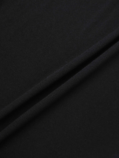 Crossover Knit Maxi Dress - Black