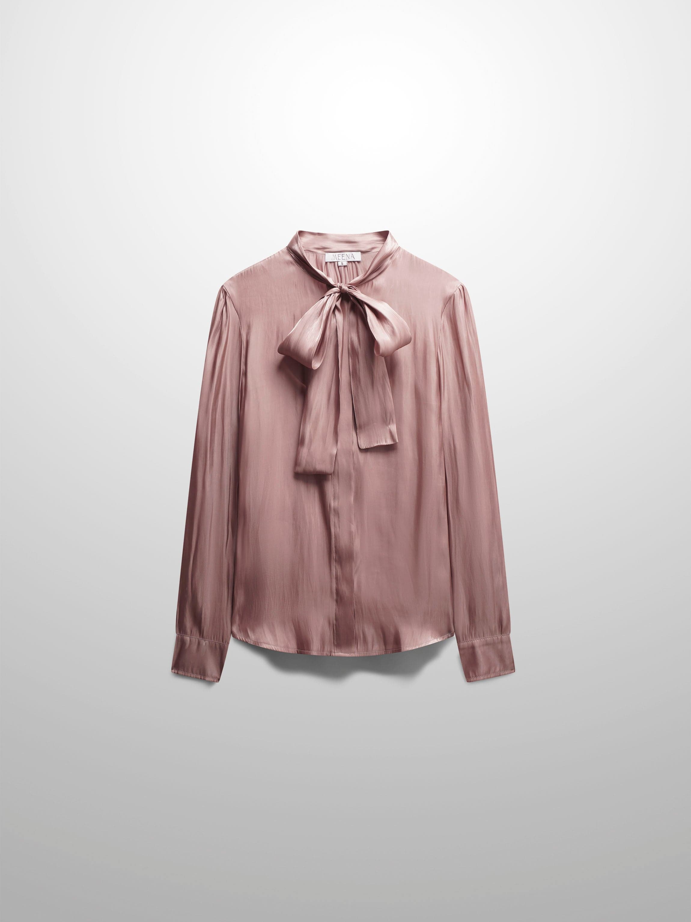 Shimmer Tie Blouse-Champagne