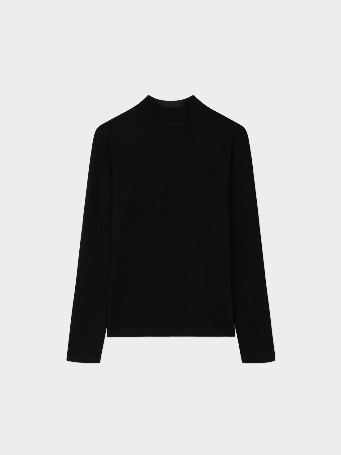 Textured Stretch Turtleneck-Black