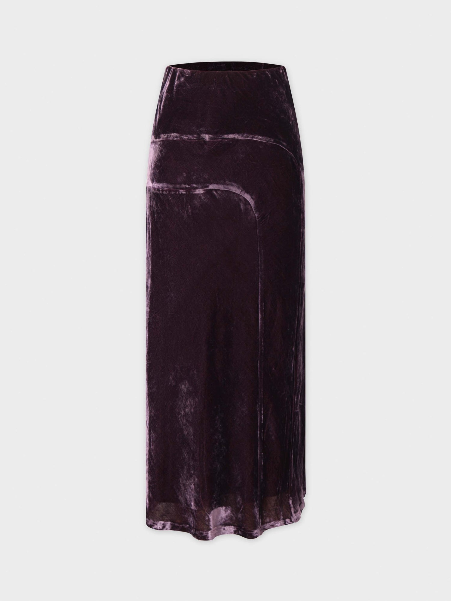 Velvet Slip Skirt-Plum