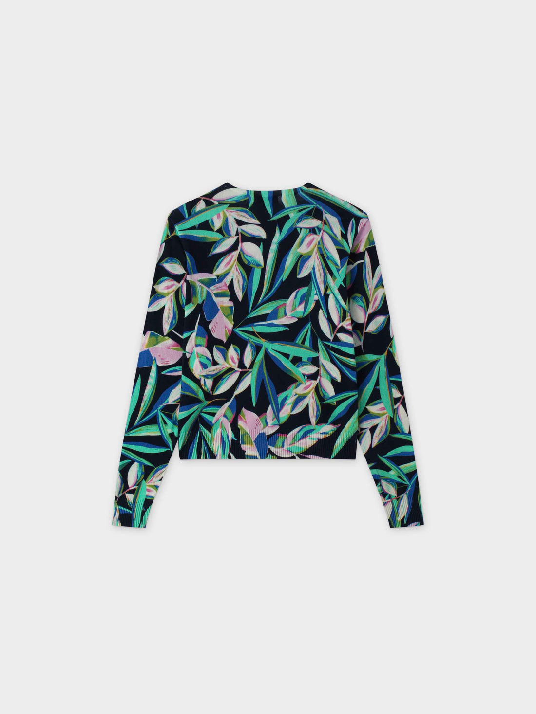 Printed Sweater-Colored Tropic Blue