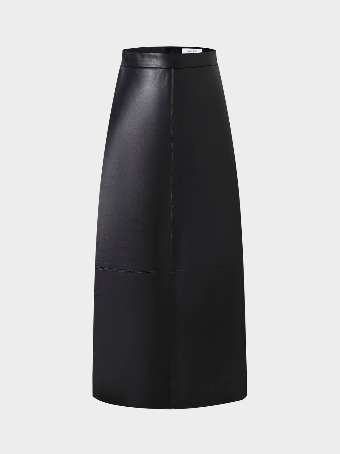 Leather A-Line Skirt-Black