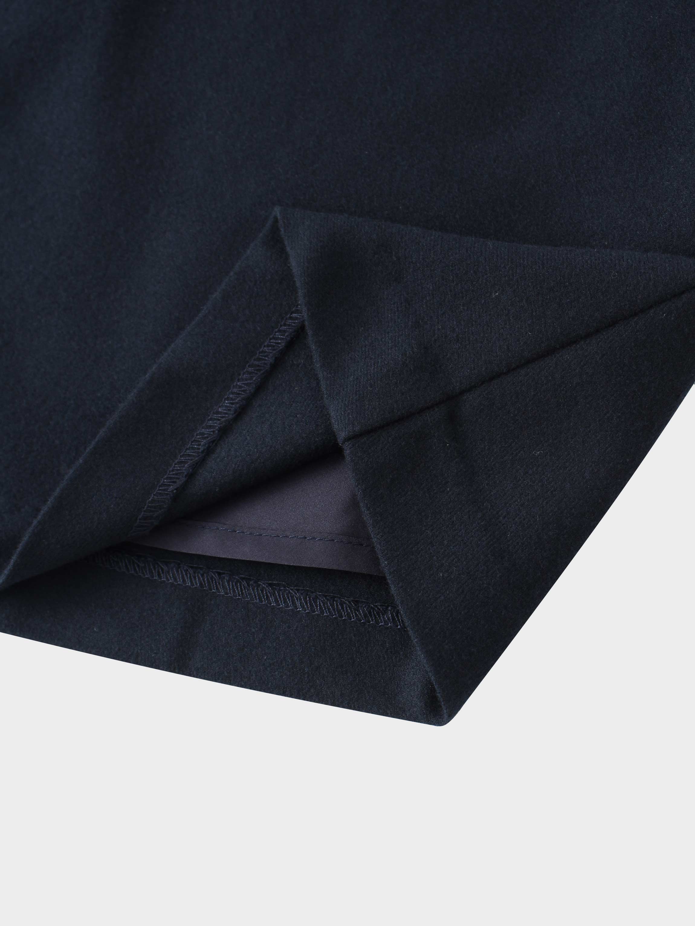 Basic A-Line Seamed Short Skirt-Navy