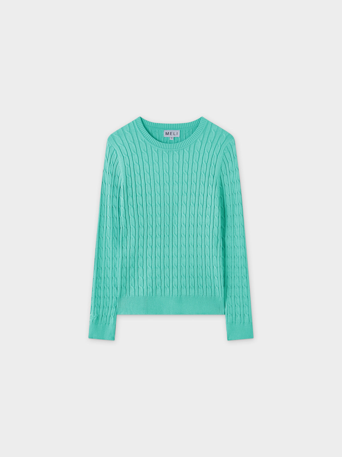 Knit Cable Sweater-Mint