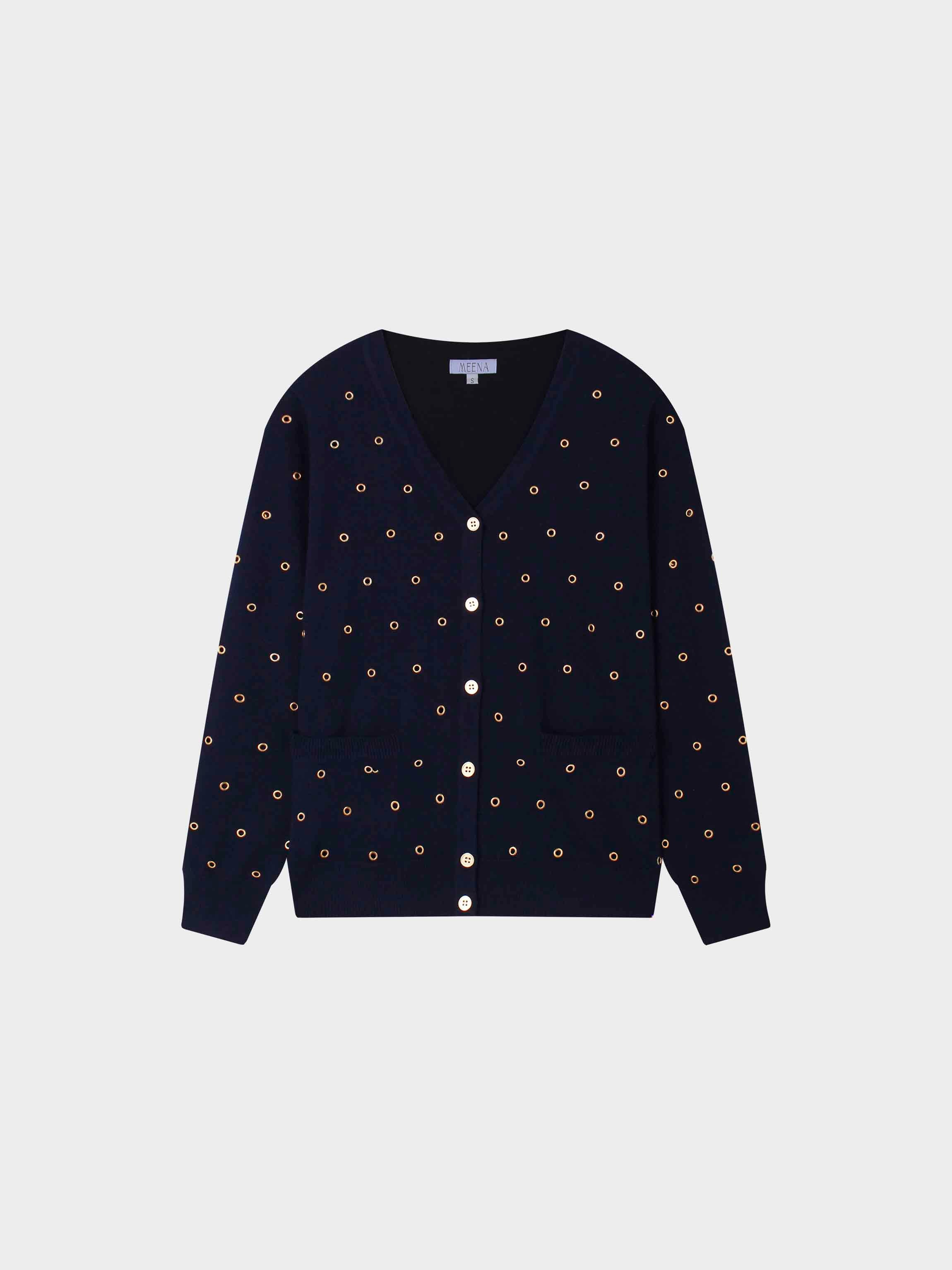 Grommet Cardigan-Navy