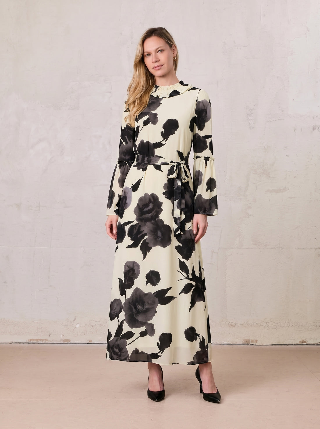 Shift Maxi Dress-Cream