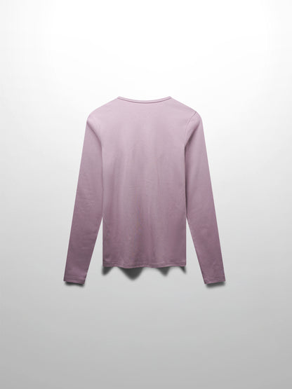 Basic High V Tee Long Sleeve-Lavender